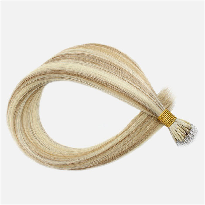 

Nano Ring Hair Extensions 1g/strand 50 strands piano color 613/18 anneau Salon Nano Beads Micro Ring Hair Extensions Nano rings Hair