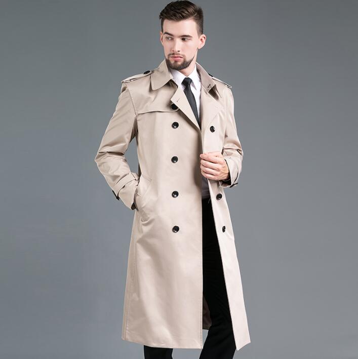 

Mens trench coats man Double-breasted long coat men european clothes slim fit overcoat long sleeve 2019 spring autumn new designer modern ur, Blue