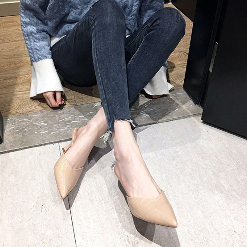 

Glitter High Heel Pointed Toe Slippers Sandals Women Design Mules Shoes Summer Thin Heel Sandals Women Slippers 2020, Black