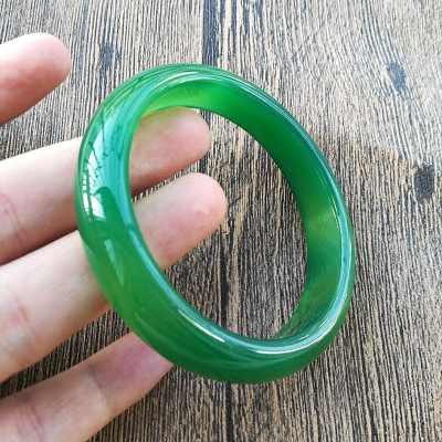 

Natural Agate Chalcedony Green 54-64mm Bracelet Elegant Princess Jewelry Send Mom to Girlfriend