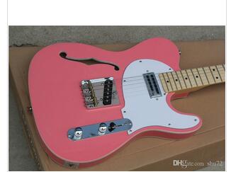 

Free Shipping Factory Custom new High Quality Maple fingerboard Pink Electric Guitar lecaster real photo showing 16 131