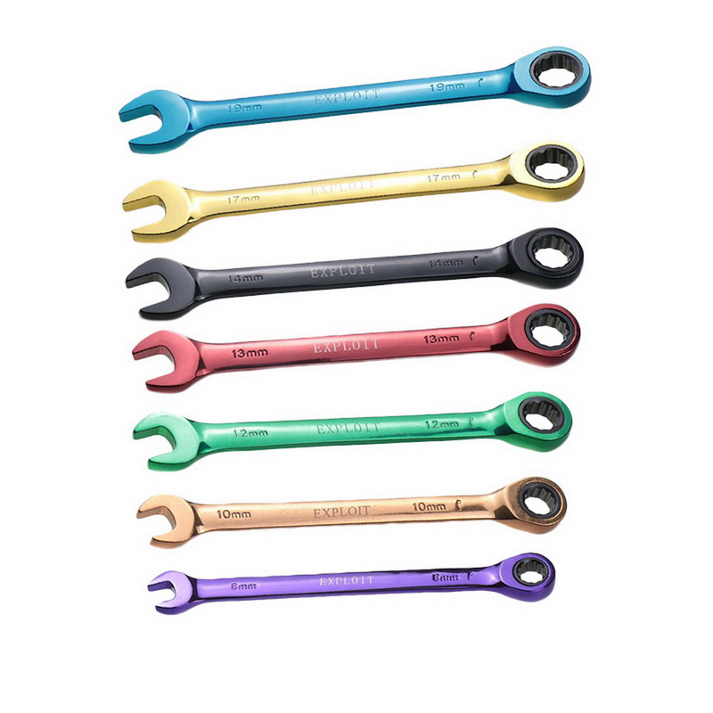 

7pcs Color ratchet wrench Multi-function dual-purpose open movable wrench Hand Tools Set 8-19mm