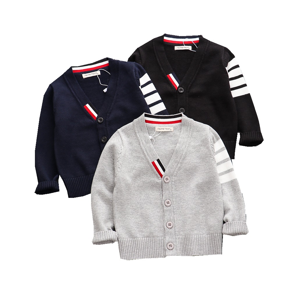 

Autumn Baby Boys Sweater Toddler Boys V-Neck Jumper Knitwear Long-Sleeve Cotton Cardigans Children Clothes Kids Sweater Coat, Blue