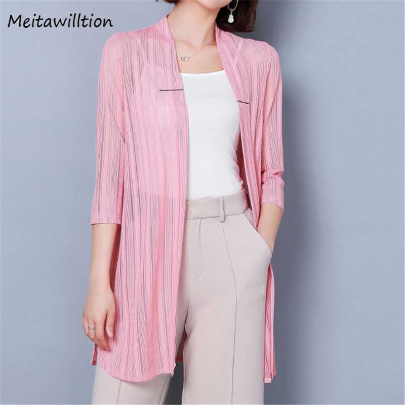 

Women Mesh Kimono Cardigan Coat 2020 Casual Long Sleeve Cover Up Shirts Female Loose Beach Tops Blusas Plus Size