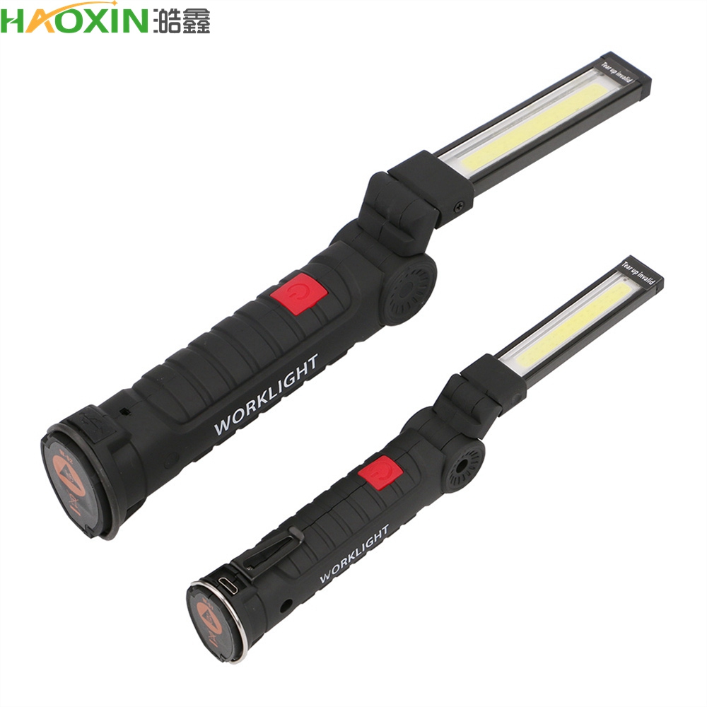 

HaoXin Portable COB Flashlight Torch USB Rechargeable LED Work Light Magnetic COB lanterna Hanging Lamp For Outdoor Camping