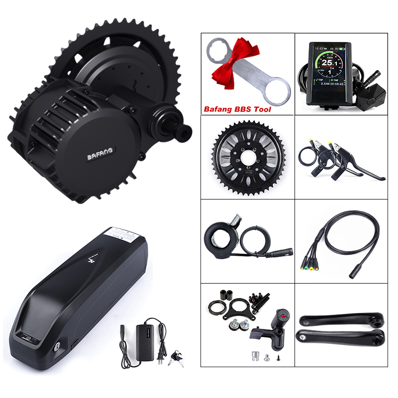 

Mid motor 68mm BBSHD 52V 1000W Mid Drive Motor Electric Bicycle ebike Conversion Kit with 52V 14Ah Battery Built in Samsung Cells