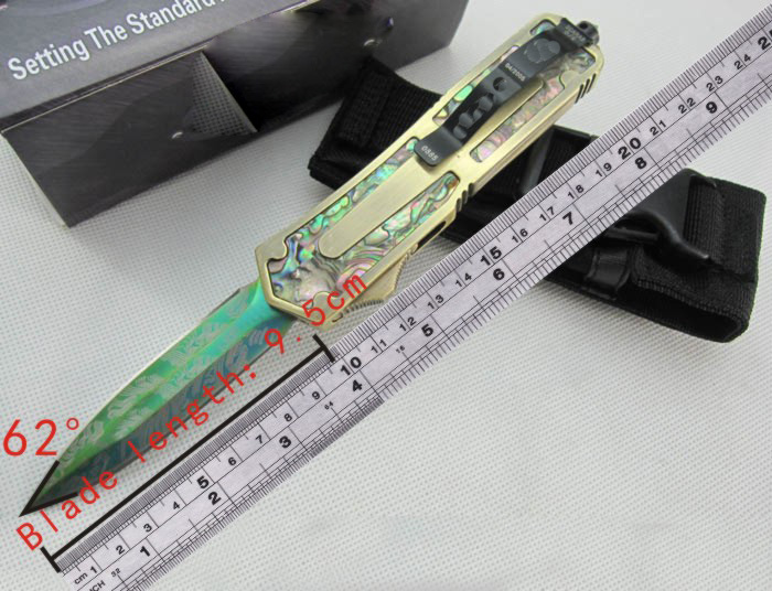 

automatic knife Abalone Shell Double Action A07 D07 A162 Hunting Pocket folding Survival Knife free shipping