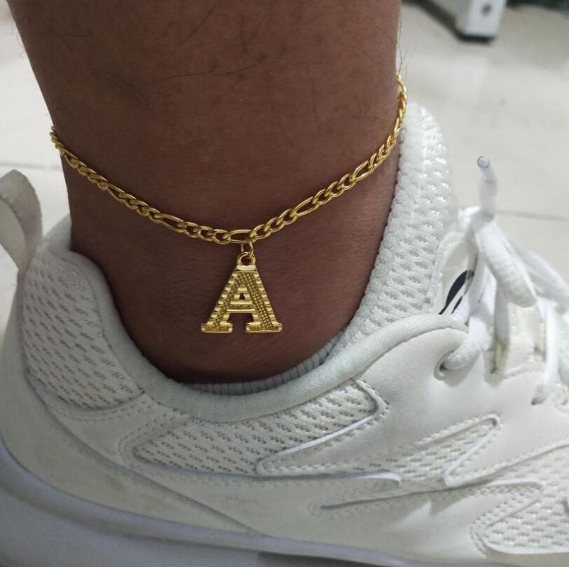 

A-Z Initial Letter Anklet For Women Stainless Steel Anklets Bracelets Gold Chain Alphabet Charm Foot Accessories Jewelry
