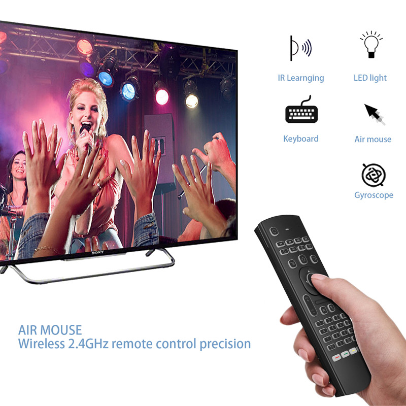 

MX3 2.4G Fly Air Mouse Backlit Wireless Remote Control Wireless Qwerty Keyboard for Android Smart TV box T95Z Plus/X96 mini Projector