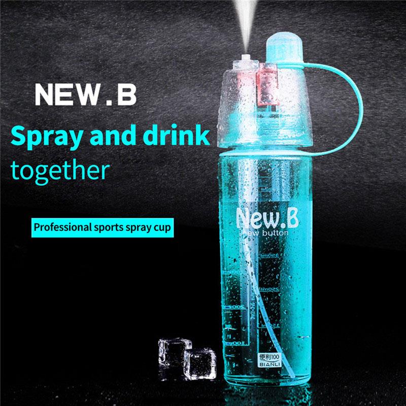 

Sports Drinking Bottle Spray Water Cup Sport Cooling Drink 400 ML PC Spray Water Bottle Household Liquid Physical Exercise, Black
