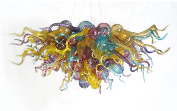 

Modern Lamp Hand Blown Glass Chandeliers Lighting Colorful Pendant-Lighting 28"x20" Home Art Decor Hanging Pendant Lamps