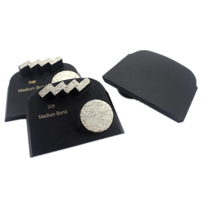 

CT57 Diamatic Blastrac Lavina Grinding Plates with Zigzag Segment Round Bars Diamond Grinding Block for Terrazzo Concrete 12PCS