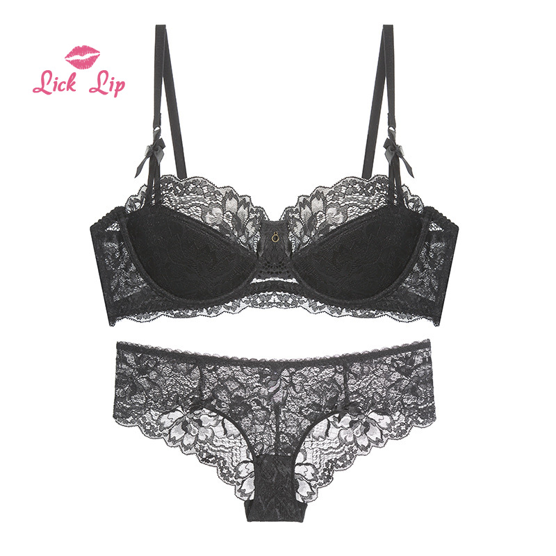2021 Lick Lip Lingerie Lace Underwear Bra Set Ladies Bras And Briefs ...