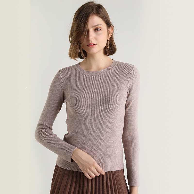 

Jersey Round-collar Women's New Tight Garment Women's Top Long Sleeve Tight Wool Shirt, Black