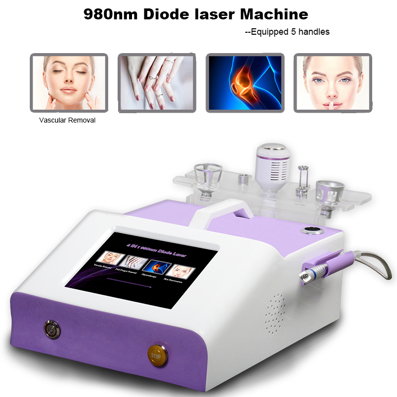 

5IN1 spider vein removal machine 980nm diode laser vascular removal nail fungus treatment Skin Rejuvenation Machine