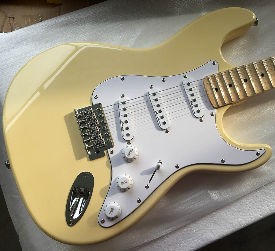 

Factory store Electric Guitar Deep Scalloped Maple Fingerboard 21 Frets Creamy Yngwie Malmsteen ST Guitars