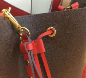 

New shoulder bags with leather bucket bag women designer handbags high quality flower printing crossbody bag purse, Red