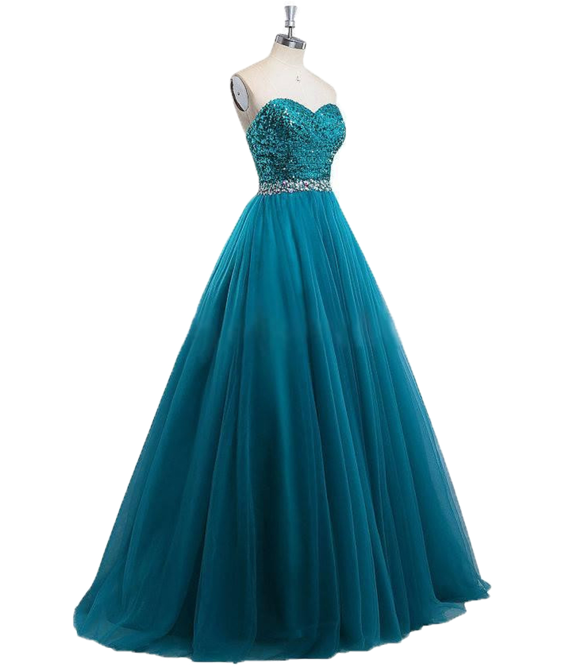 

Formal Evening Gowns 2021 Teal Blue Prom Dresses Long Sequins Beaded Cocktail Party Prom Dress Ball Gowns A Line robes de soirée, Green