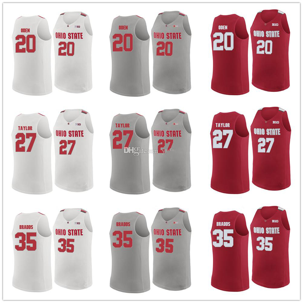 

Greg Oden #20 Basketball Jerseys Fred Taylor #27 Gary Bradds #35 OSU Ohio State Buckeyes College Retro Men's Stitched Custom Any Name, As show