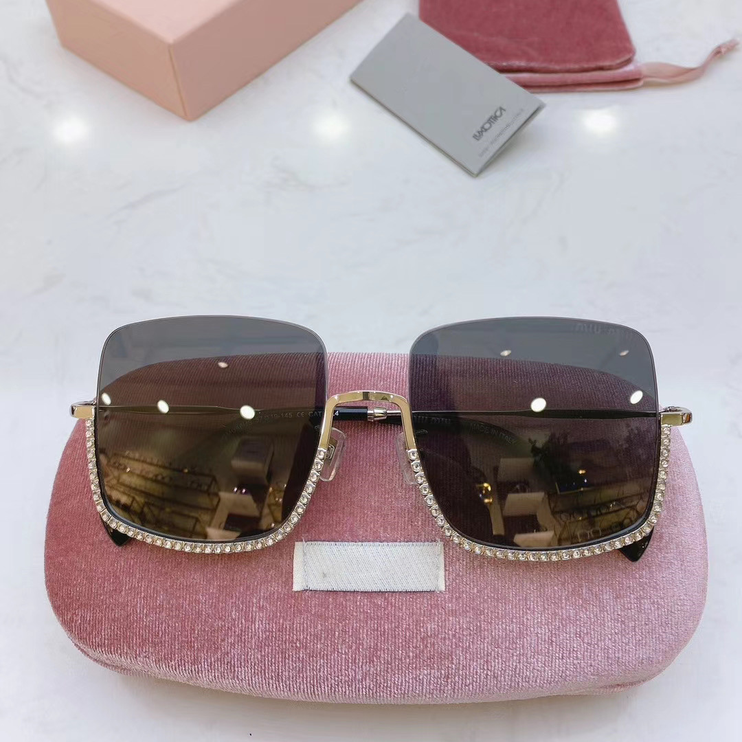 Diamond Oversized Rimless Sunglasses Women Square Metal Frame Clear Lens Sun Glasses Vintage Sunglass Ladies Shades