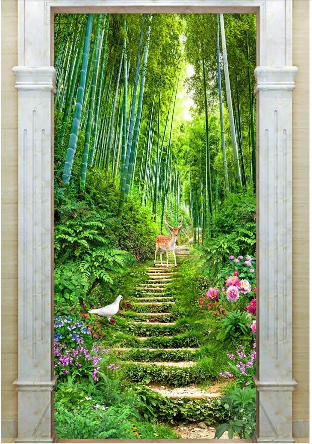 

WDBH 3d wallpaper custom photo Hd bamboo forest trail scenery porch background home decor living room 3d wall muals wall paper for walls 3 d, Non-woven