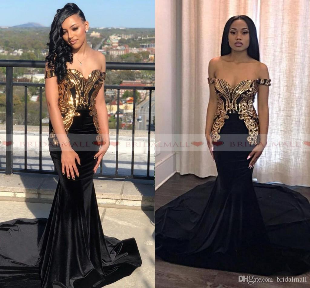 

Sexy 2019 Gold Metal Appliqued Mermaid Prom Dresses Off The Shoulder Black Girls Formal Party Gowns Chapel Train Dubai Arabic Evening Dress, Pink