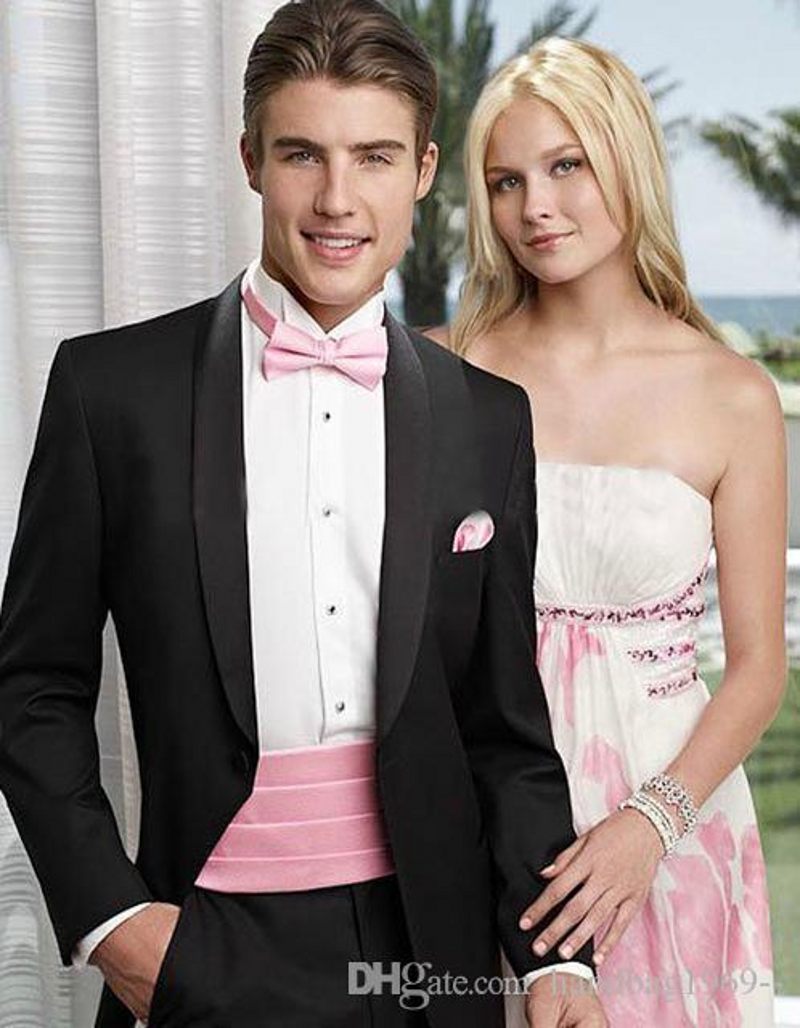 New Fashion Black Groom Tuxedos Handsome Shawl Collar Man Work Suit Blazer Mens Wedding Suits (Jacket+Pants+Tie) H:881