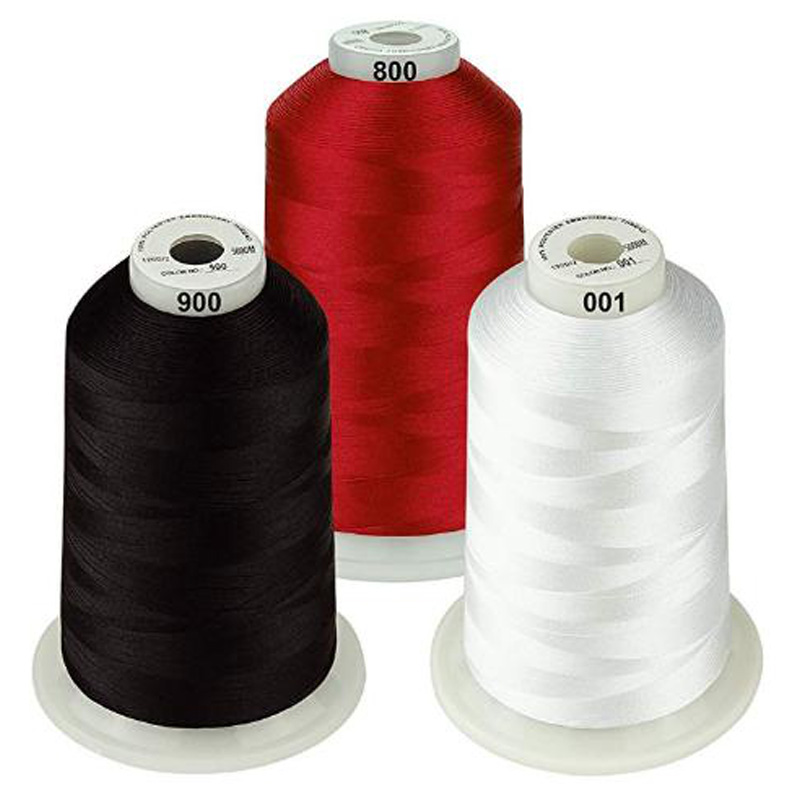 

Color Packs Of Polyester Embroidery Machine Thread Huge Spool 5000M for All Embroidery Machines, Red blue purple
