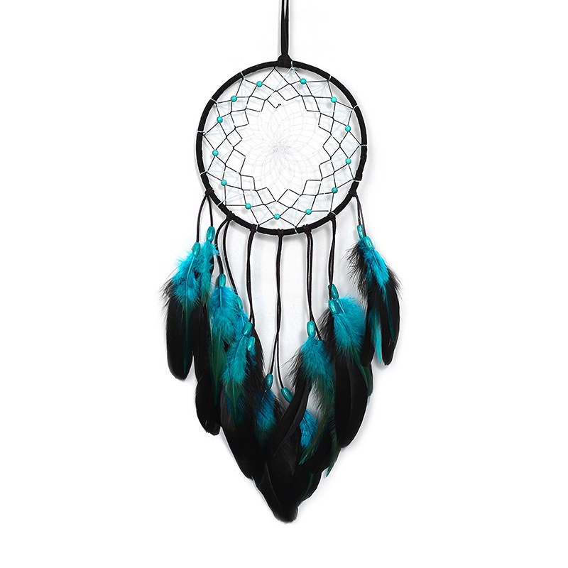 

Dream Catcher Decorative Objects Wind Chimes Creative Blue Feather Pendant Diy Chime Atrapasuenos 1223419