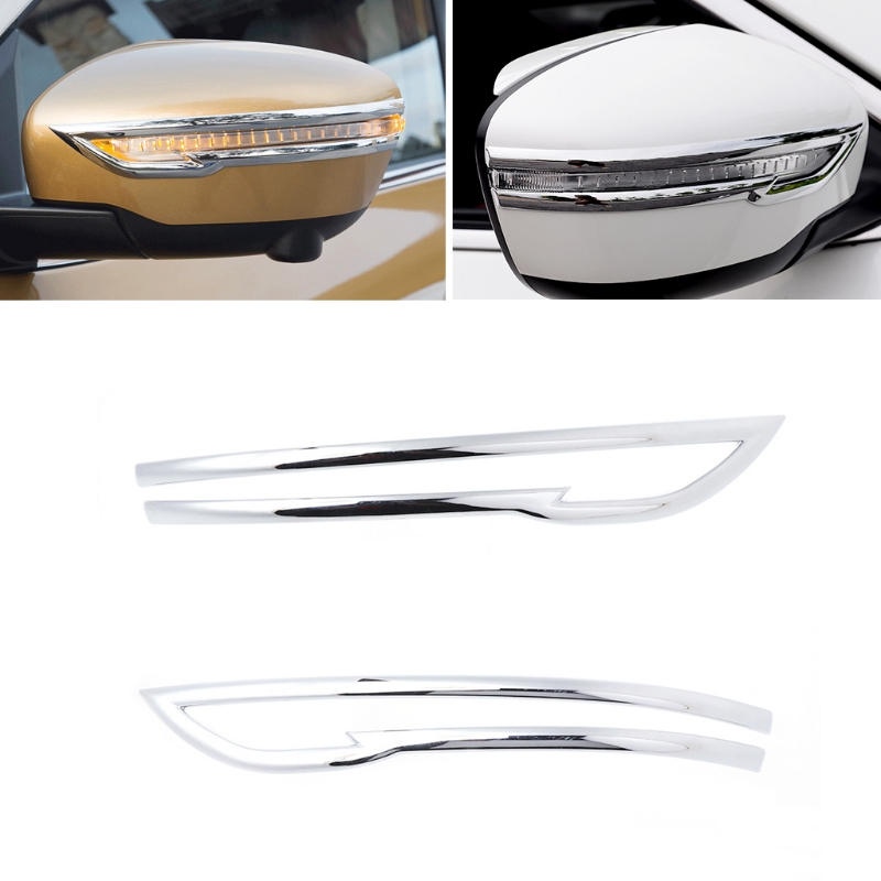 For Nissan Qashqai 2014-2017 Chrome ABS Rearview Mirror Switch Button Cover Trim