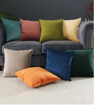 

Solid color American light simple modern velvet sofa bedside living room large cushion cover