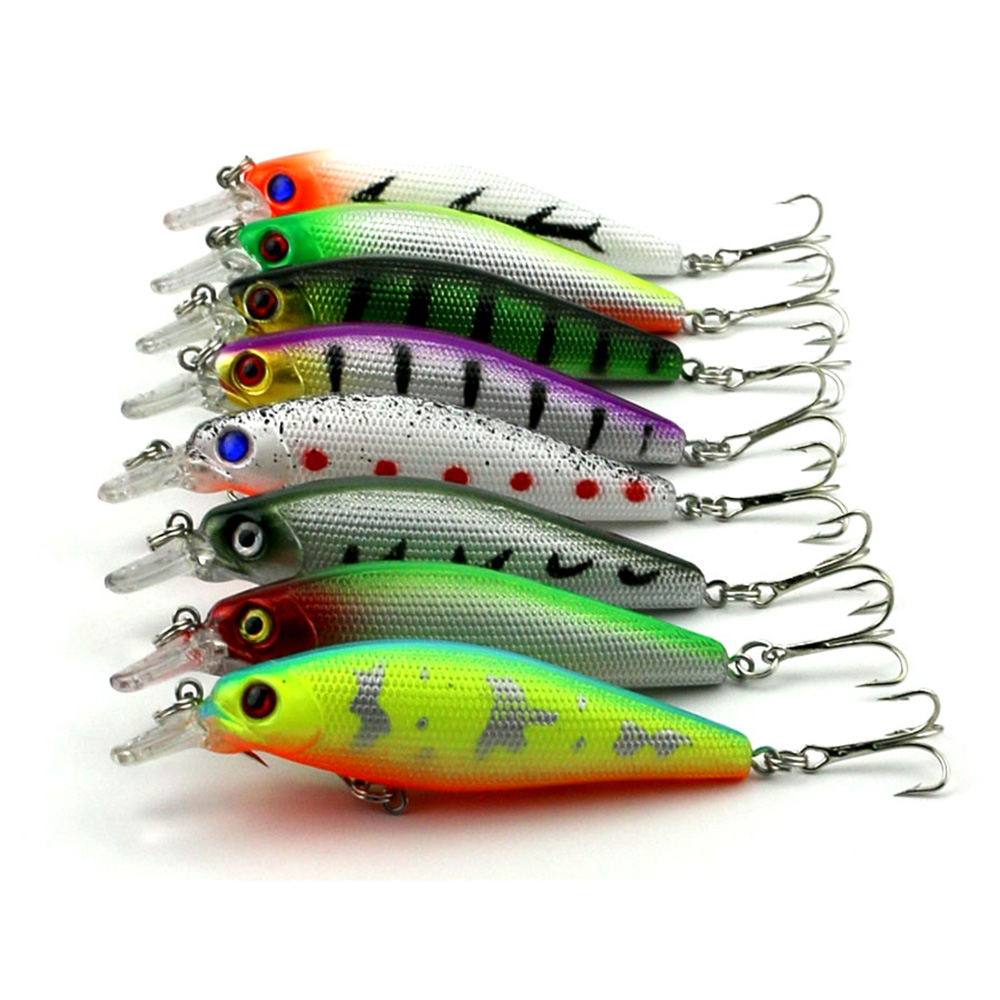

80pcs by ePacket Crankbaits Hard Baits Minow Fishing lures 8.5CM 10.3G 6#hooks 85mm Minnow Fishing tackle (MI068)