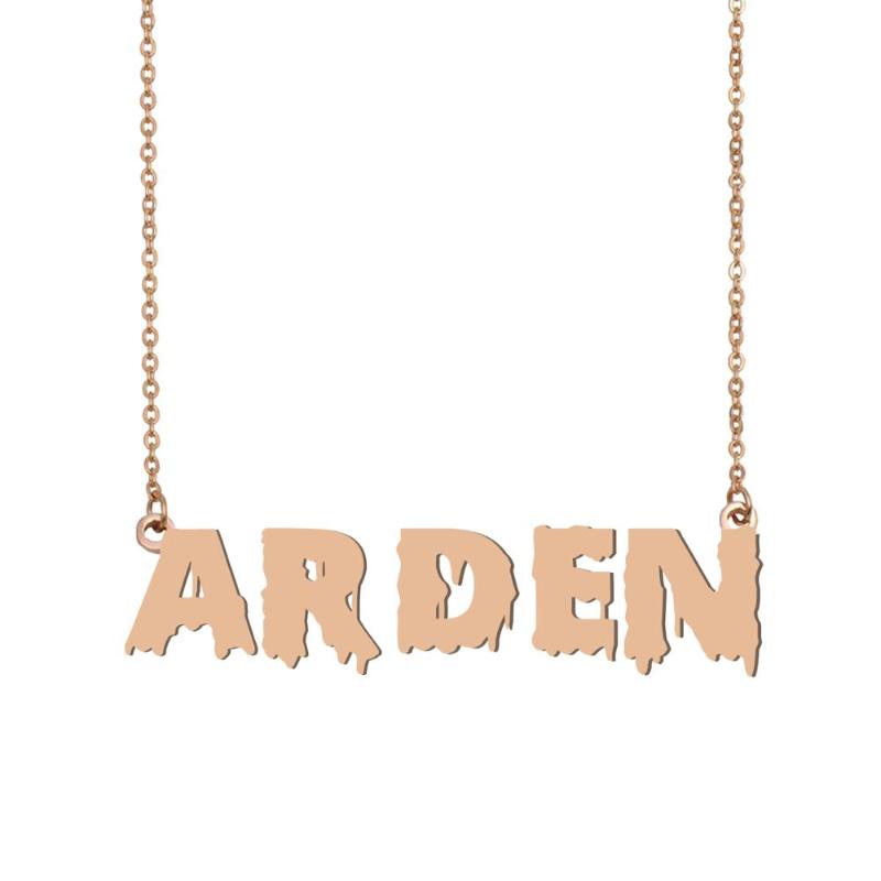 

Arden Name Necklace , Cool Bloody Art Name Necklace for Halloween and Santa's Day Jewelry Gift for Kids Boys Girls