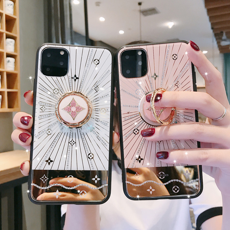 

Brand luxury designer phone cases iphone 11Pro 11 xsmax xs 8plus 8 7plus Tempered glass Cover, White