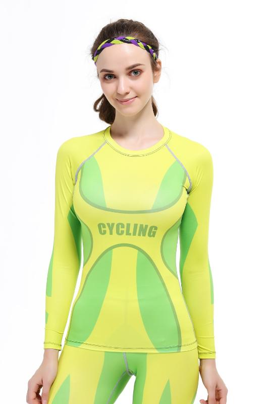 

2020 New ladies Long Sleeve jogging T Shirt Yellow Brand Fitness Quick Dry Sport Running T Shirt Brand Compression, Beige