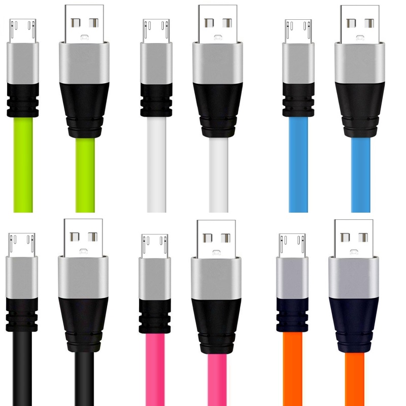 

Type c Micro Usb cable 1m 3ft flat noodle alloy metal usb data charging cables for samsung s6 s7 s8 note 7 8 htc, Mix color by buyer