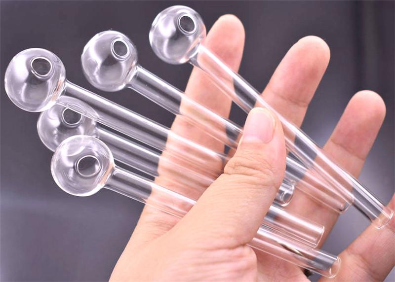 

Great Pyrex Thick Glass Oil Burner pipe Clear Glass Oil Burner Glass Tube Oil Burning Pipe hand somking water pipes 10cm 12cm