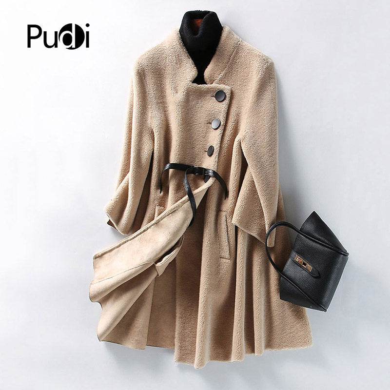 

Aorice B181109 women' winter warm real wool jacket vest genuine leisure girl coat lady jacket over size parka, As pic
