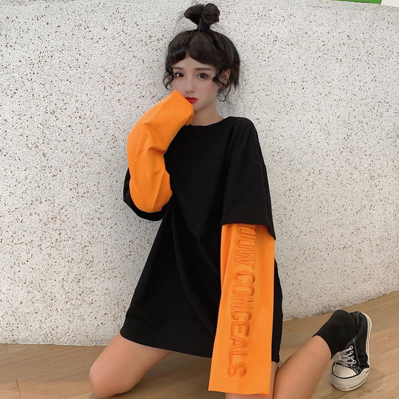 camiseta naranja mujer