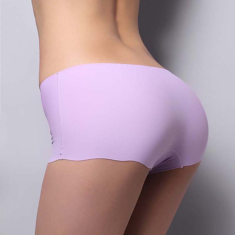 

8 Colors 2018 New Arrival Ice Silk Seamless Underwear Summer Cool Breathable Safety Panties Boy Shorts for Women Girls Pants, White