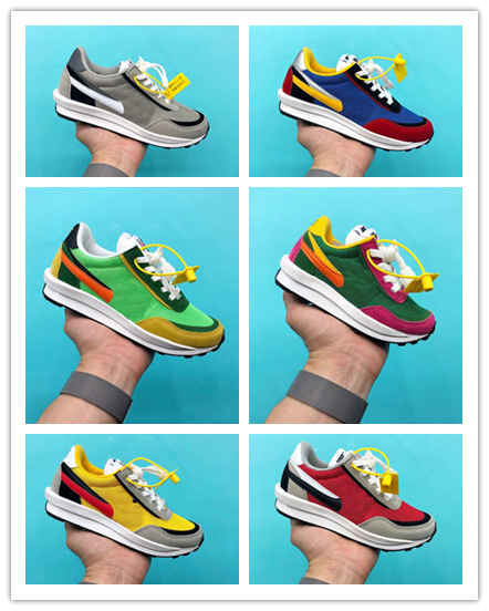 

2020Sacai x LDWaffle Kids Running shoes Boys Girls Green Gusto Sneaker Waffle Pine Green Sneakers LDWAFFLE/SACAI LDV Waffle Sports size22-35