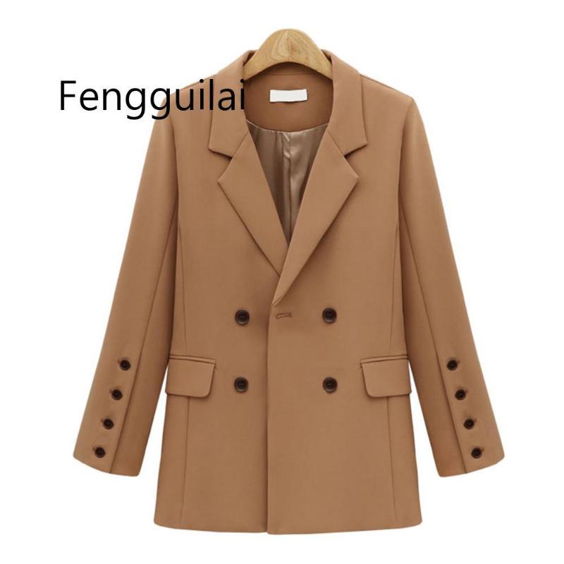 

Women Blazers and Jackets Autumn Winter Womens Blazer Casual Long Sleeve Double Breasted Jackets Elegant Blazer Outerwear Black