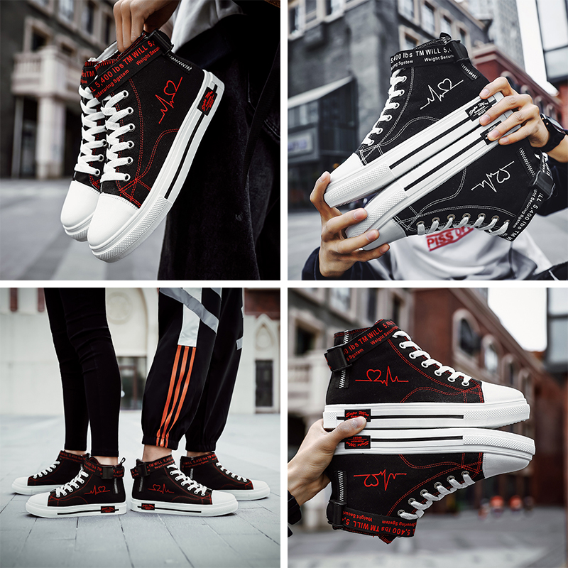 

Canvas womens mens shoes High Casual shoes Black White Red Platfom designer sneakers Homemade brand Made in China size 39-44, A1
