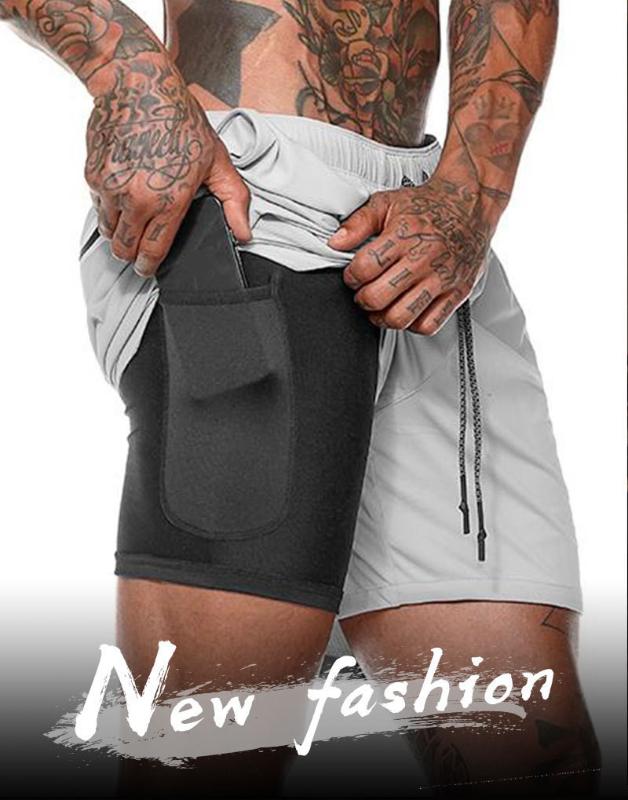 

Men 2 in 1 Running Shorts Jogging Gym Fitness Training Athletic Wear Beach Short Pants Male Summer Sport Workout Shorts Clothing, Rd