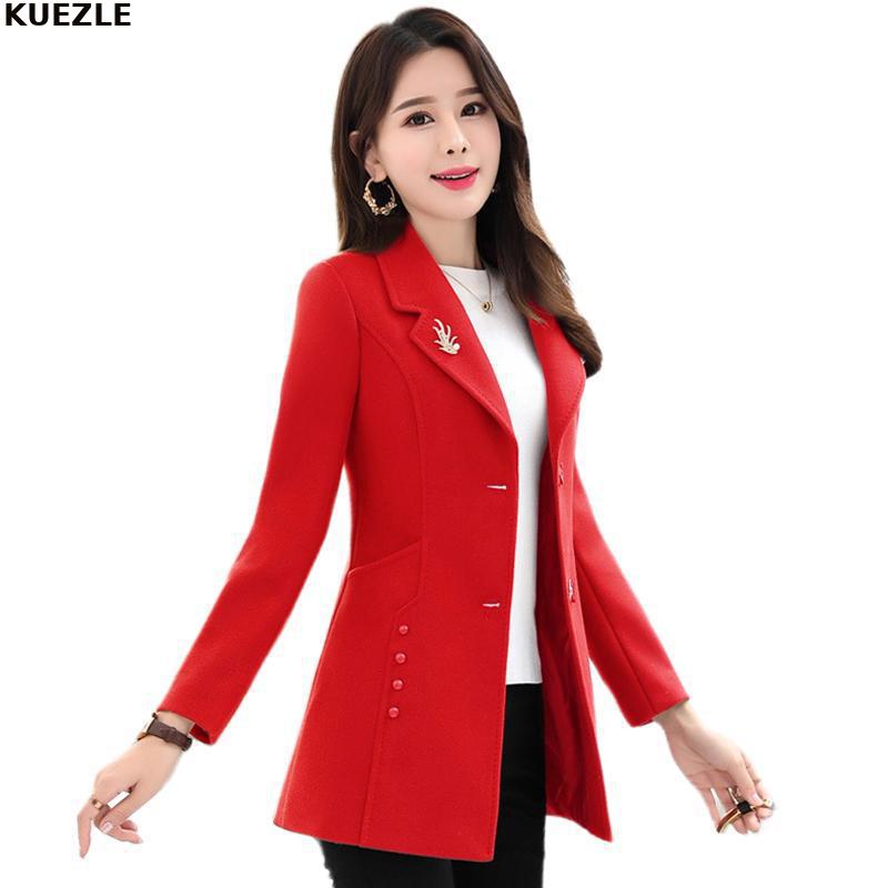 

Autumn and winter fashion single-breasted trench coat jacket women 2020 new slim lapel Top Jackets female elegant Overcoat 4XL, Thin