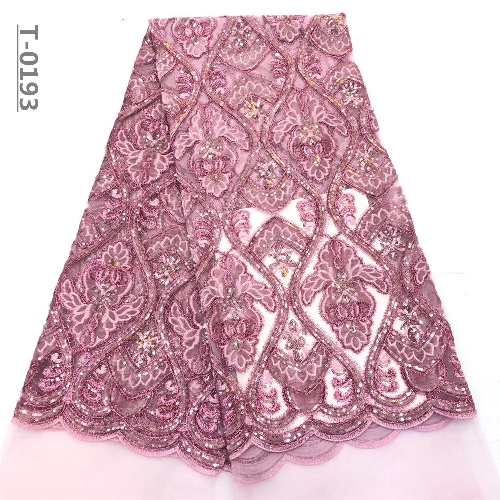 

New Design African Tulle Mesh Lace Fabrics High Quality With Sequins Embroidered Velvet Lace French Net Lace For Wedding Dress