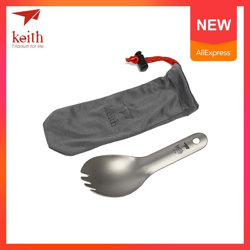 

Keith Pure Titanium Short Spork For Children Camping Travel Tablewares Outdoor Picnic Hiking Convenient Kids Fork Spoon Ti5312