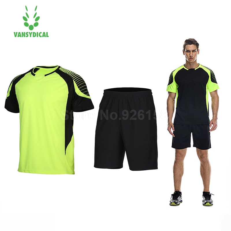 

Vansydical Men Soccer Jersey Sports Suits Breathable Running Sets Men Shorts Sportswear Basketball Mens T-Shirt Gym Clothing, Xlf017