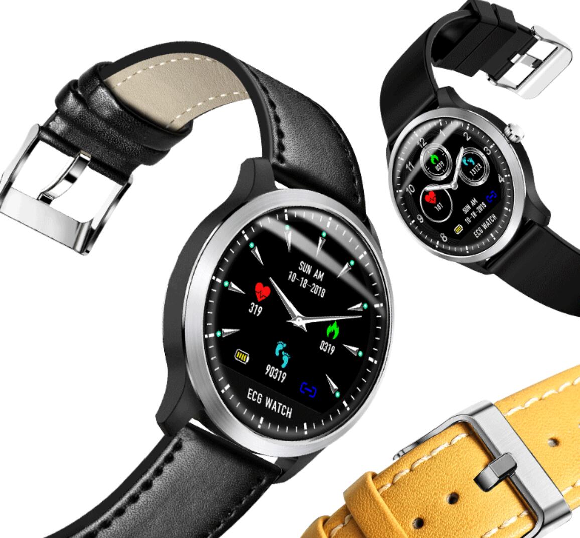 

Smart Fitness Track Watch Heart-rate, Blood Pressure Monitoring ECG+PPG Smart Bracelet IP68 Level Waterproof 1.22Inch IPS Display Multi-Func