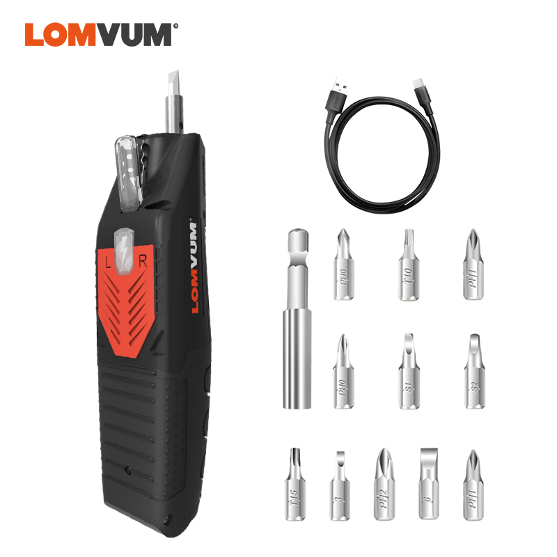 

LOMVUM MINI Screwdriver Cordless Multifunctional Handheld Electrical Mini Drill USB Charging Wire Stripping Current Detection LY
